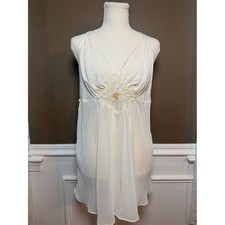Cinema Etoile Sheer Cream Chemise L Bridal Lace Babydoll Lingerie