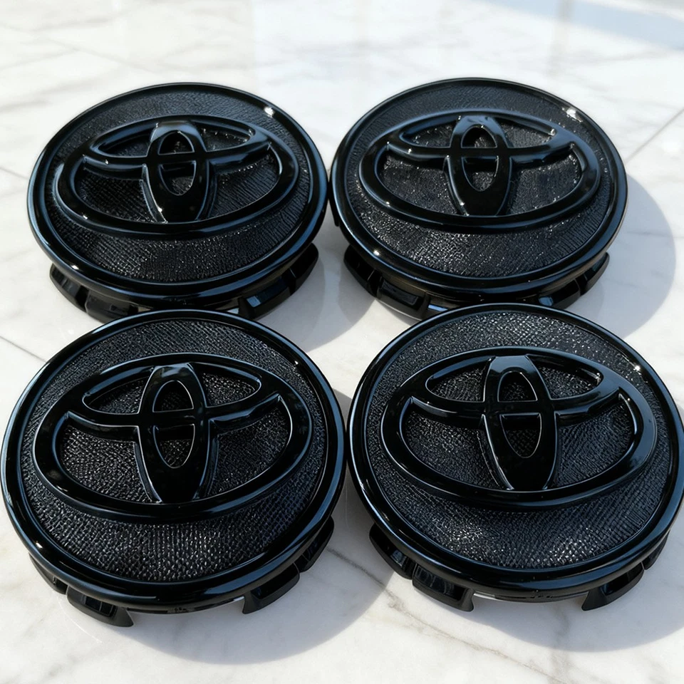 4 x Fit For TOYOTA WHEEL RIMS CENTER HUB CAPS GLOSS BLACK 57MM PRIUS COROLLA Foto 3 de 4