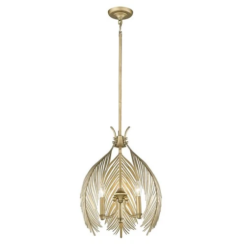 Golden Lighting Cay 3-Light Vintage Fired Gold Transitional Pendant Light - Picture 2 of 8