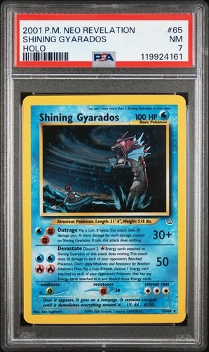 PSA 7 2001 POKEMON NEO REVELATION SHINING GYARADOS 65 HOLO