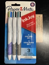 Paper Mate Inkjoy Quatro Retractable Ballpoint Pens 3 Pack Assorted Colors