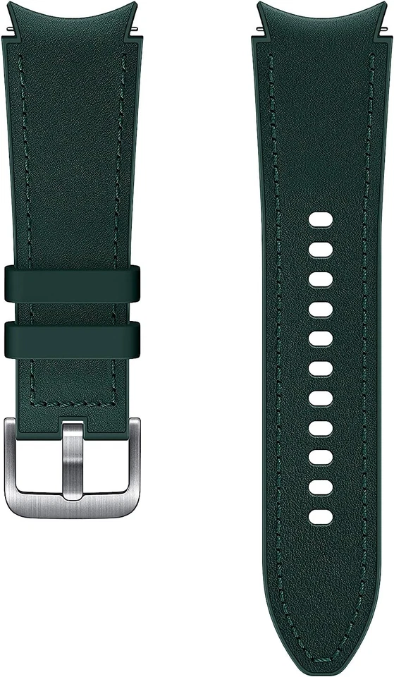 Samsung Hybrid Leather Silicone Watch Band for Galaxy Watch Small/Medium - Green