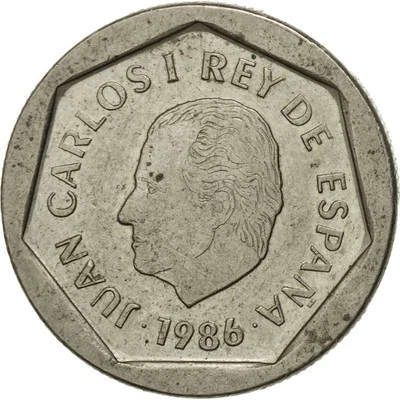 [#543922] Münze, Spanien, Juan Carlos I, 200 Pesetas, 1986, S+, Copper-nickel, K - Bild 1 von 2