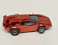 TYCO Pink  Chrome Lamborghini Countach HO Slot Car Vintage Tested Works Great