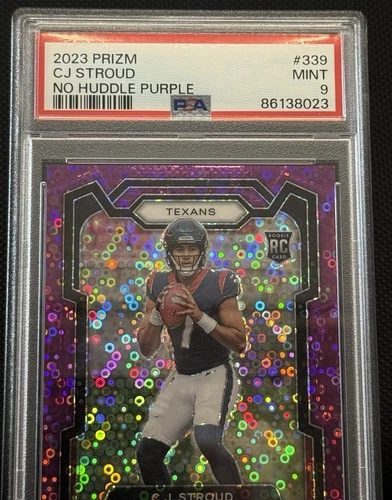 2023 Panini Prizm CJ Stroud No Huddle Purple Disco /35 PSA 9 Rookie RC 🪩🔥