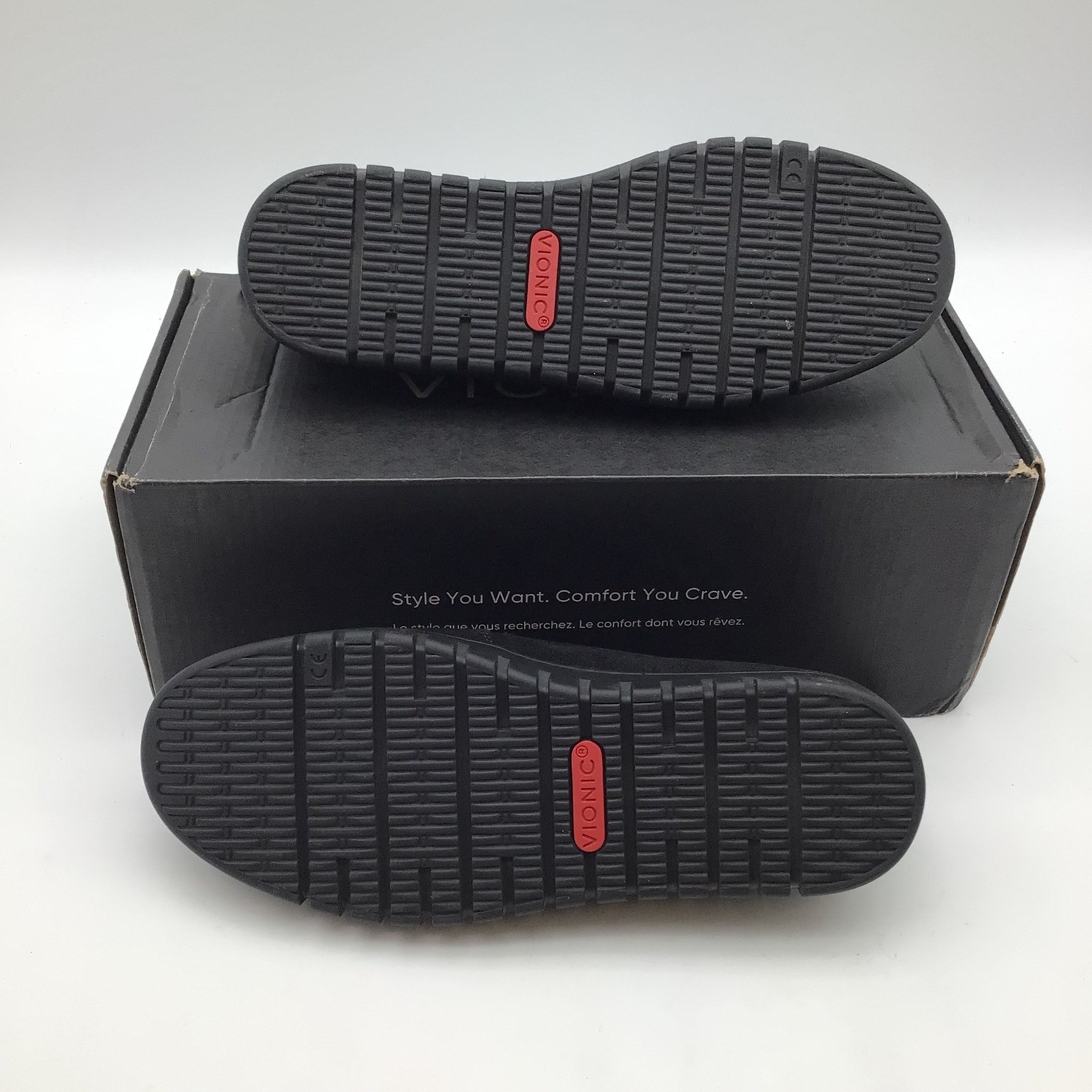 Vionic Uptown Black Suede Loafer Comfort Shoes Womens Size 9 W - New