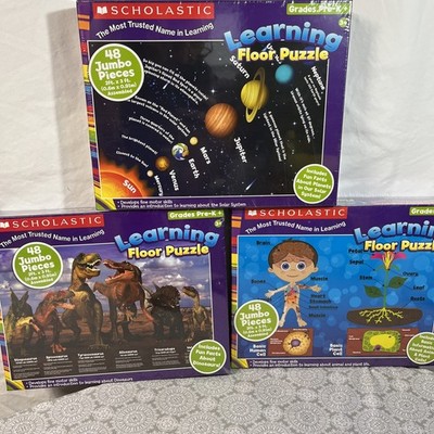 Scholastic Lot Of 3 Different Learning Floor Puzzles - All Sealed 2013 Tara Toys