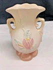 VTG Hull Art Pottery Magnolia Vase Small Double Handles Yellow Pink 4 3/4"