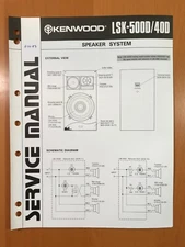ORIGINAL SERVICE MANUAL & SCHEMATIC KENWOOD LSK-500D / 40D SPEAKER SYSTEM D498