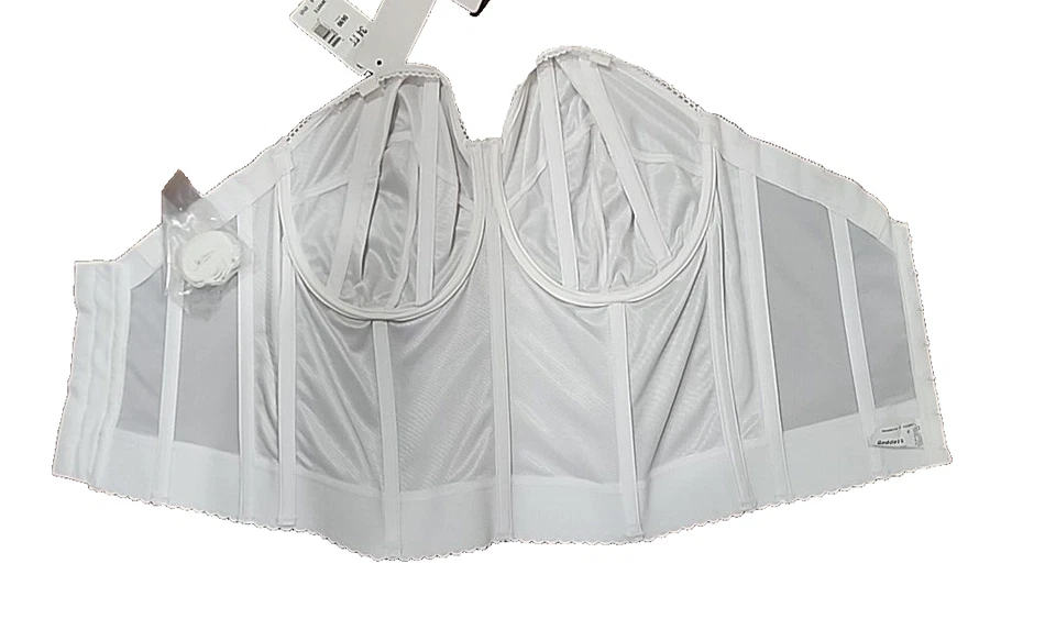 Sujetador sin tirantes Goddess blanco largo corsé bustier nuevo con etiquetas para mujer 34FF Foto 3 de 4