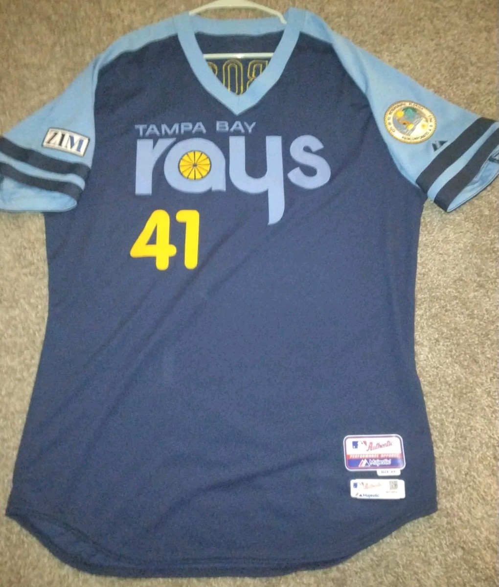 Game Worn Majestic Tampa Bay Rays Joe Boroski Fauxback
