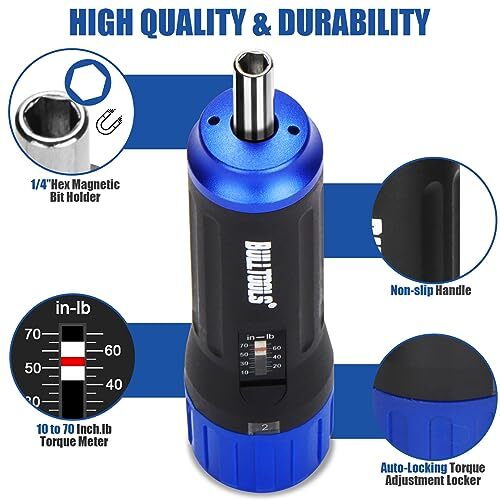 Torque Screwdriver Wrench Set 10 to 70 Inch Pounds Torque Wrench Set