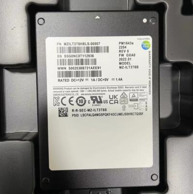  3.84TB SSD Samsung PM1643a 2.5'' SAS MZ1LT3T8HBLS-00007 MZ-ILT3T8B 12GB 3840 GB