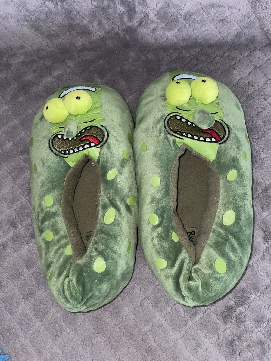 Rick And Morty Pickle Rick Plush House Slippers Adult Swim Size