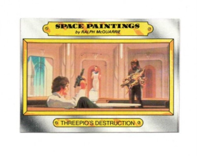 1980 Topps The Empire Strikes Back #126 Space Paintings Threepio's Destruction