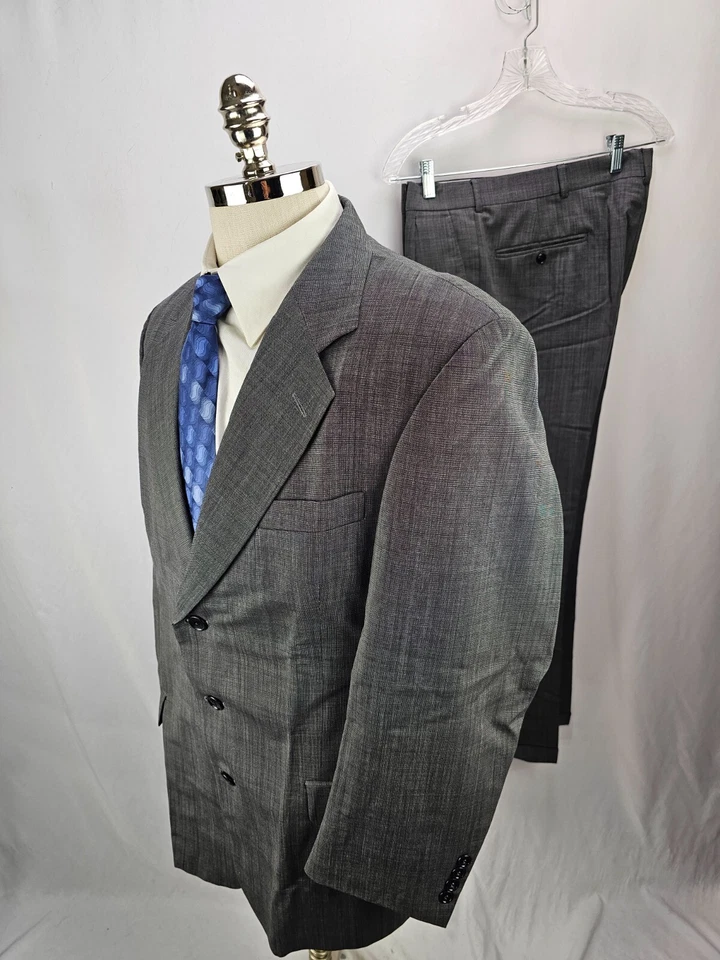 Andrew Fezza Hombre Gris Lana Traje 43S 35x29 Foto 3 de 4