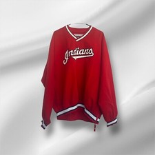 Vtg Cleveland Indian's Guardians Windbreaker Red Men's MLB Size X-Large Starter