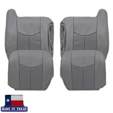 Two Tone Gray PU LEATHER Seat Cover 2003 2004 - 2006 For GMC Sierra Yukon Denali