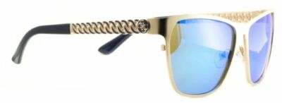 Guess Women Sunglasses GU 7403 29X Gold Brown Frame Blue Mirror Lens 58-15-135*3