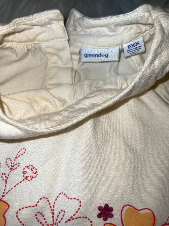 GREENDOG BRAND Camisa Flor 12 Meses Pantalón Blanco 18 Meses Conjunto Foto 4 de 4