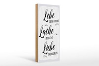 Holzschild Spruch 27X10 Cm Lebe Jeden Moment Lache Liebe Deko Schild