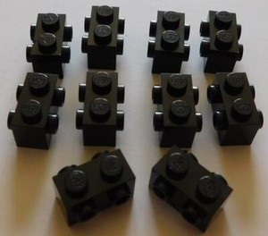 Lot of 50 Technic 1x2 Bricks Dark Bluish Gray Cross Hole