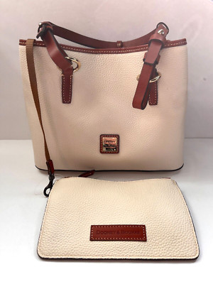New! Dooney & Bourke Pebble Grain Leather Small Briana Tote Bag w/Pouch Designer