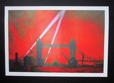 REPRO 13.90" x 9.50" PRINT  LONDON DURING  THE DOCKLANDS  AIR RAIDS OF WWII 1940