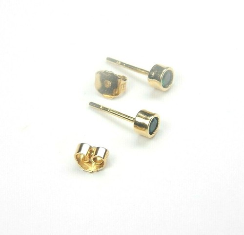 Colombian Emerald Stud Earrings Round .22 Cts 18K Yellow Gold Fine Jewelry Muzo - 第 11/12 張圖片