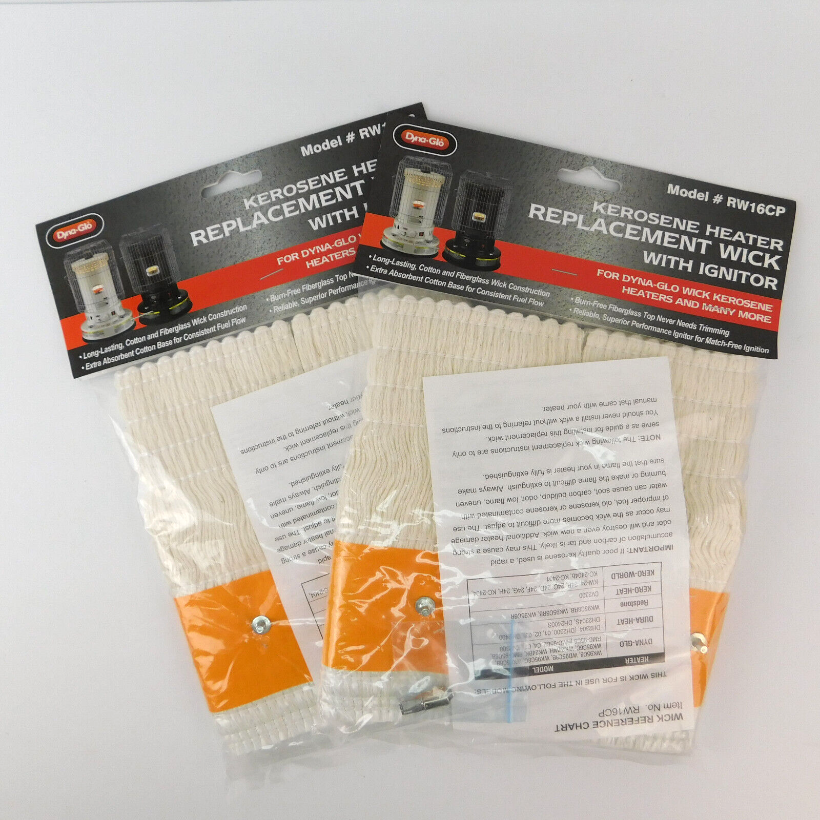 LOT X 2 Dyna-Glo RW16CP Kerosene Heater Replacement Wick w/ Ignitor DH-145  | eBay