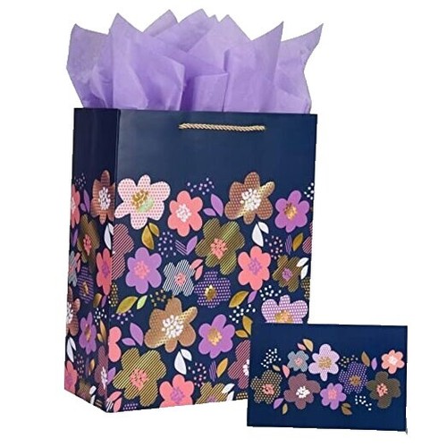 Best Nonna Gifts Tote Bag For Grandma - Mother's Day Gift, Canvas, 15.35x13.38 Inches, Floral Print