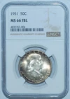 1951 P NGC MS66FBL Full Bell Lines Franklin Half Dollar