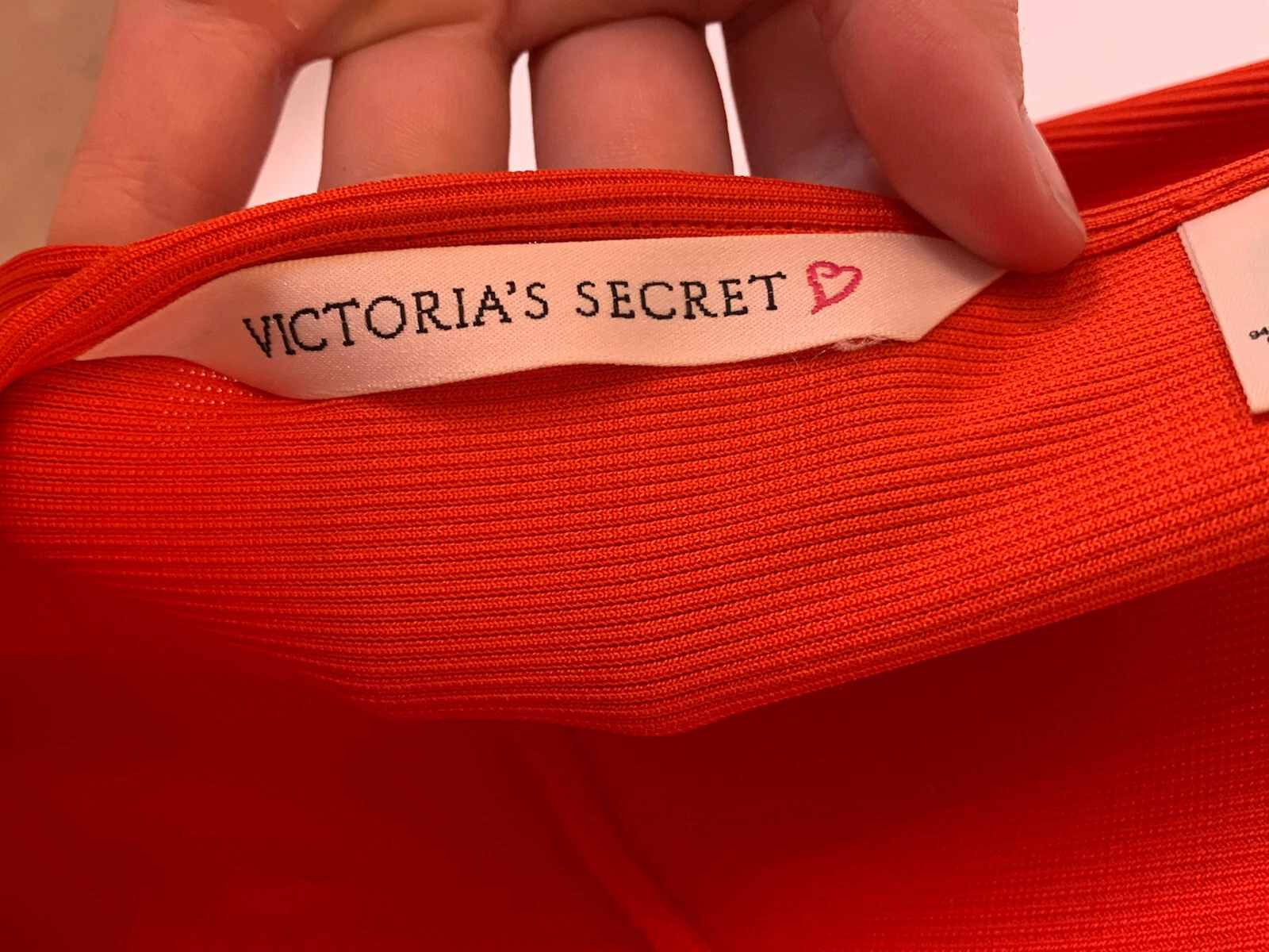 UNDERCOVER Maxi Abito Victoria Secret Arancione A Costine Elasticizzato Tg XS Spiaggia Estate