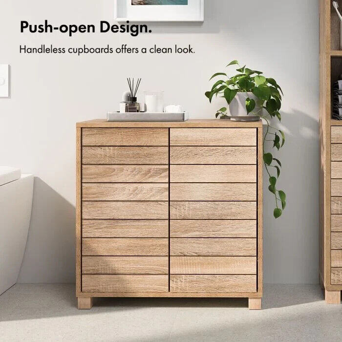 Stylish Bathroom Oak Wood Effect Bathroom Floor Cabinet