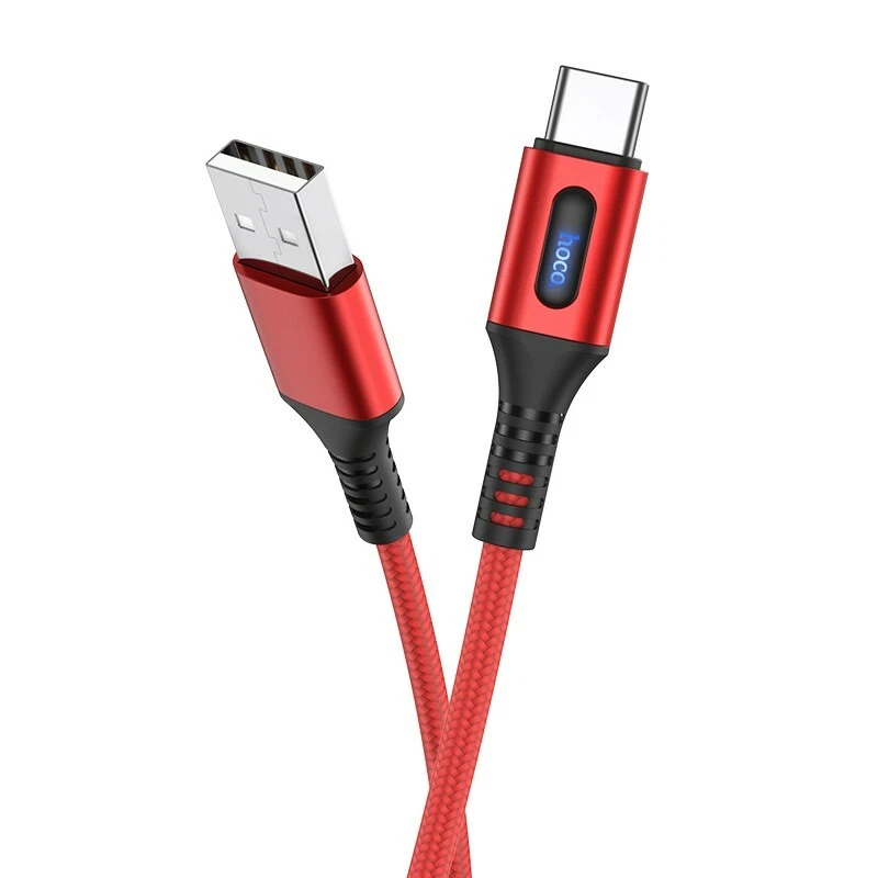 Samsung Galaxy S10 S9 S8 Plus Note 8 USB FAST Charging  Cable Red 4ft. Hoco - Image 4 of 4
