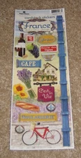 Paper House Cardstock Sticker Sheet ~ Travel......France Villa Wine