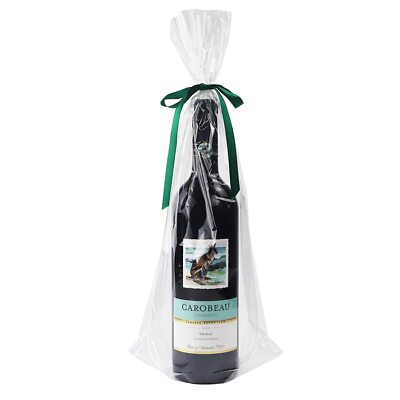 Clear Wine Bottle Gift Bags 100Pcs 8''x16''+4'' Flat Bottom Cellophane Bags