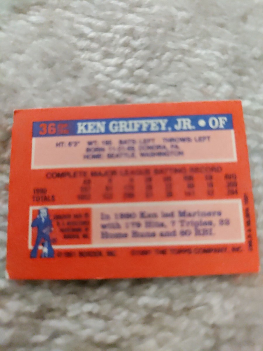 1991 Topps Cracker Jack Ken Griffey Jr. micro mini SSP Seattle