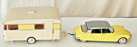 Citoen Ds 19 Mit Wohnwagen Norev 181762 Jaune Jonquille & Gris 1/18 Gelb 1960