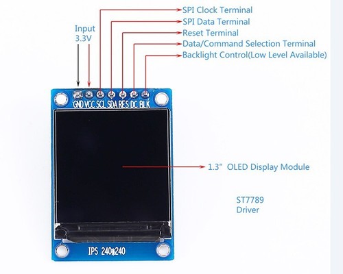 *3 Stück!*- 1,3 Zoll TFT IPS LCD Display Modul 240x240 SPI für Arduino & RaspPI - Bild 8 von 12
