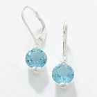 Stunning Sky Blue Topaz Earrings Set in 925 Sterling Silver with Box 4.5 Carats