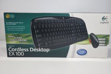 Logitech Cordless Desktop EX110 967561-0403 Desktop Keyboard  Mouse Kit NIB 