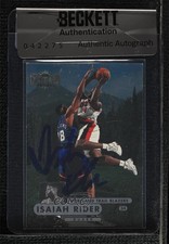 BAS 1997-98 Metal Universe Championship Preview Isaiah Rider #68 Auto 3c7