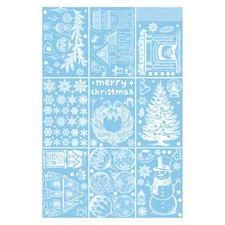 9 Pieces Christmas Window Glass Sticker Decal Mural Home Decoration Wall Sticker