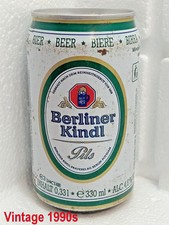 BERLINER KINDL Empty Beer Can 330 ml. Germany 1990s Top Open Vintage Collectible