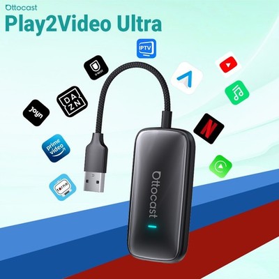 OTTOCAST Play2Video Ultra 5+5 APP Youtube 4+32GB Wireless CarPlay Android Auto