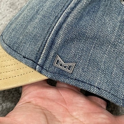 RARE Melin X HESHER Blue Denim Wheat Nubuck Leather Hat Adjustable