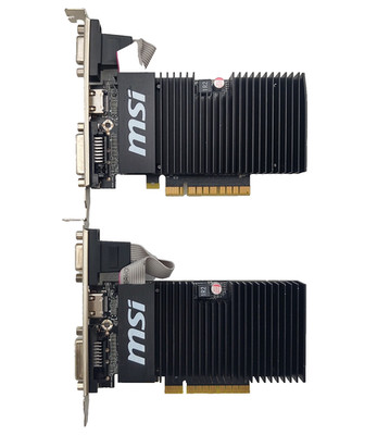 LOT OF 2 MSI NVIDIA GeForce GT 710 1GB DDR3 Graphics Card (GT 710 1GD3H LPV1)