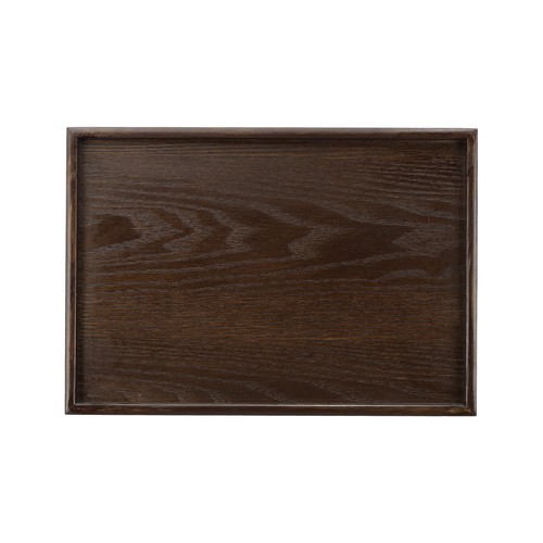 15.8x11 Inch Wooden Serving Tray Rectangular Decorative Platter, Brown