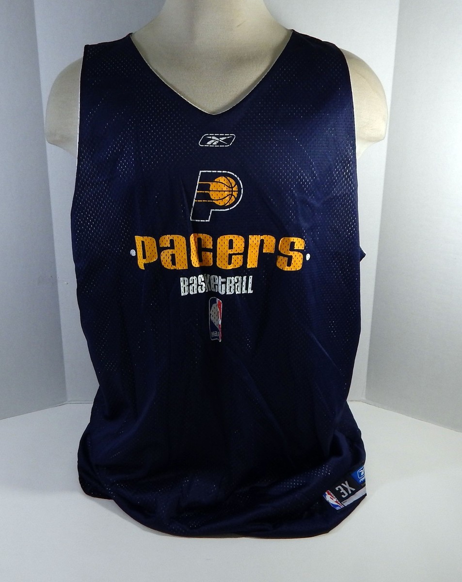 Indiana Pacers Blank Game Issued Blue White Reverse Practice